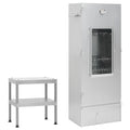 Horno Ahumador De Barbacoa Con Mesa Acero Galvanizado Vidaxl