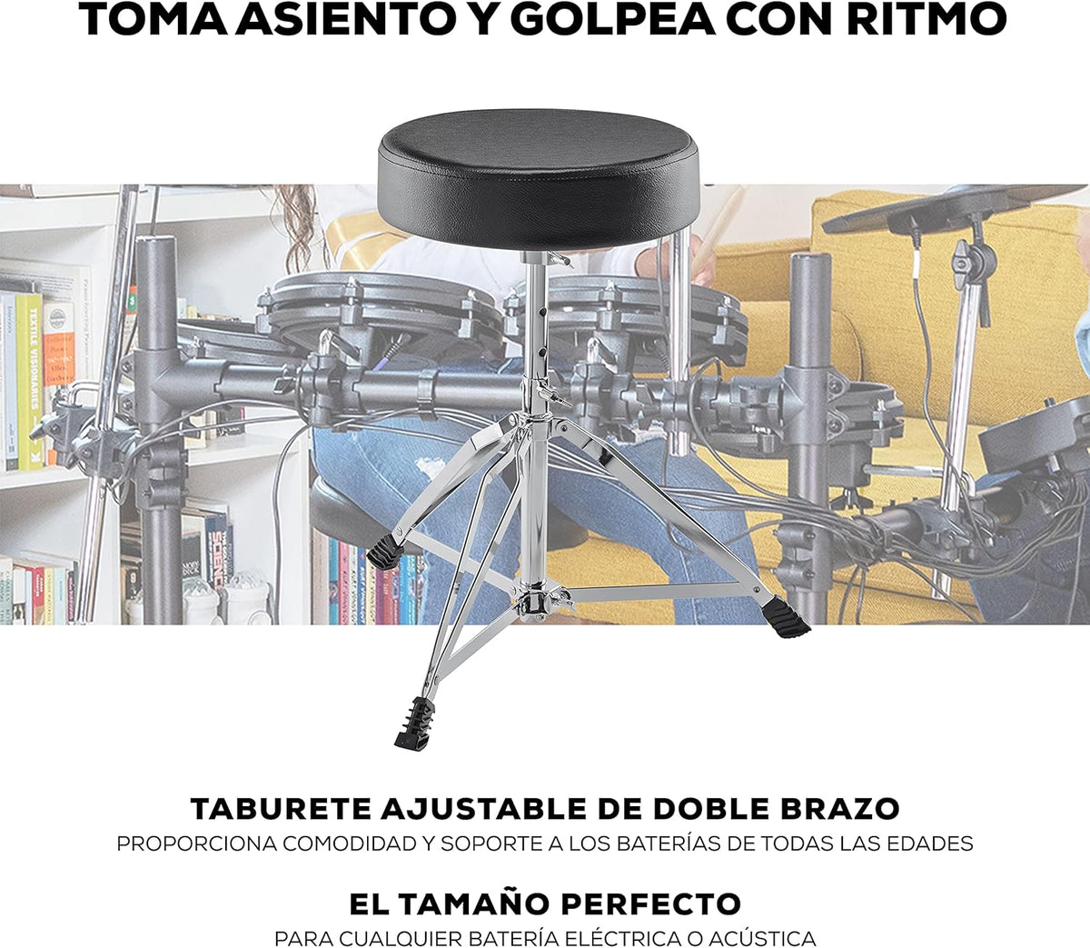 Alesis Nitro Max Kit Batería Electrónica con Parches Silenciosos de Malla, Caja de Doble Zona de 10", Bluetooth, 440+ Sonidos Auténticos, Lecciones Drumeo, USB MIDI, Pedal de Bombo