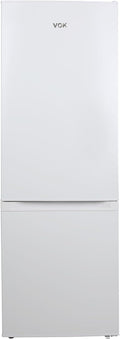 VOK Frigorífico Combi 154L EVR-154DEW, 142 cm Altura x 48,3 cm Ancho, Clase E, Bajo Nivel Sonoro 39 dB, Puerta Reversible, Estanterías Cristal Reforzado, Blanco