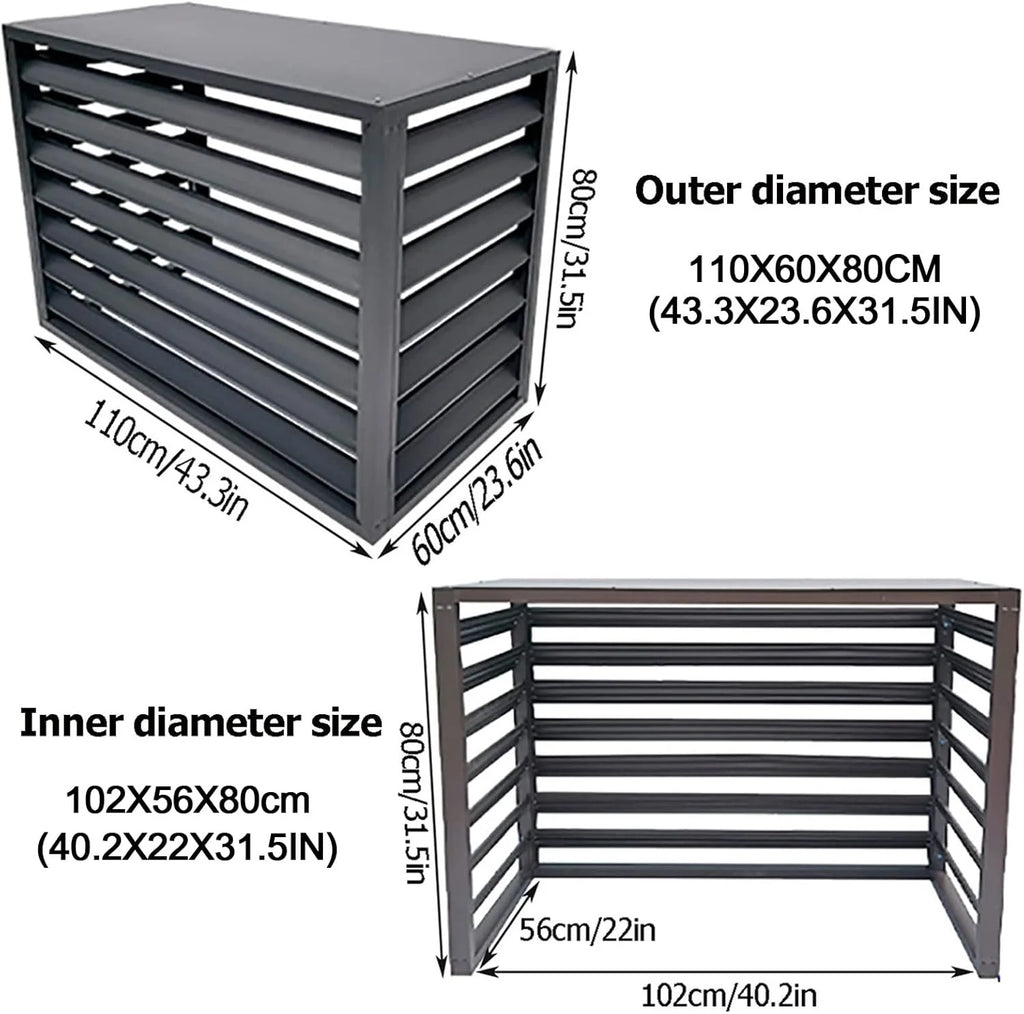 Klimaanlagenabdeckung Für Den Außenbereich,Klimaanlagenabdeckung Aus Aluminium,Sichtschutzelemente Für Den Außenbereich,Schutzgitter Für Wärmepumpen,Regen- Und Sonnenschutz (