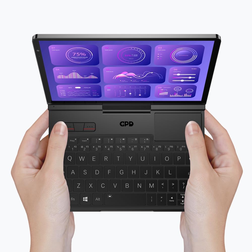 GPD Pocket 4 (8840U) Ultra Mobile PC aus Aluminium mit Windows 11, 8,8 Zoll Ultra HD 180° drehbarem Display, Ryzen 7 8840U, 16 GB LPDDR5x RAM, 1 TB NVMe SSD, Wi-Fi 6E, 2.5G Ethernet, Bluetooth 5.3