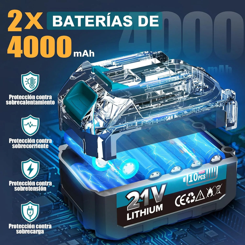 2-in-1 8 Zoll Akku-Mini-Kettensäge und Hochentaster mit 2x 4000mAh Akkus, bürstenlose Kettensäge mit Teleskopstange für den Außenbereich, ausziehbar bis 4M