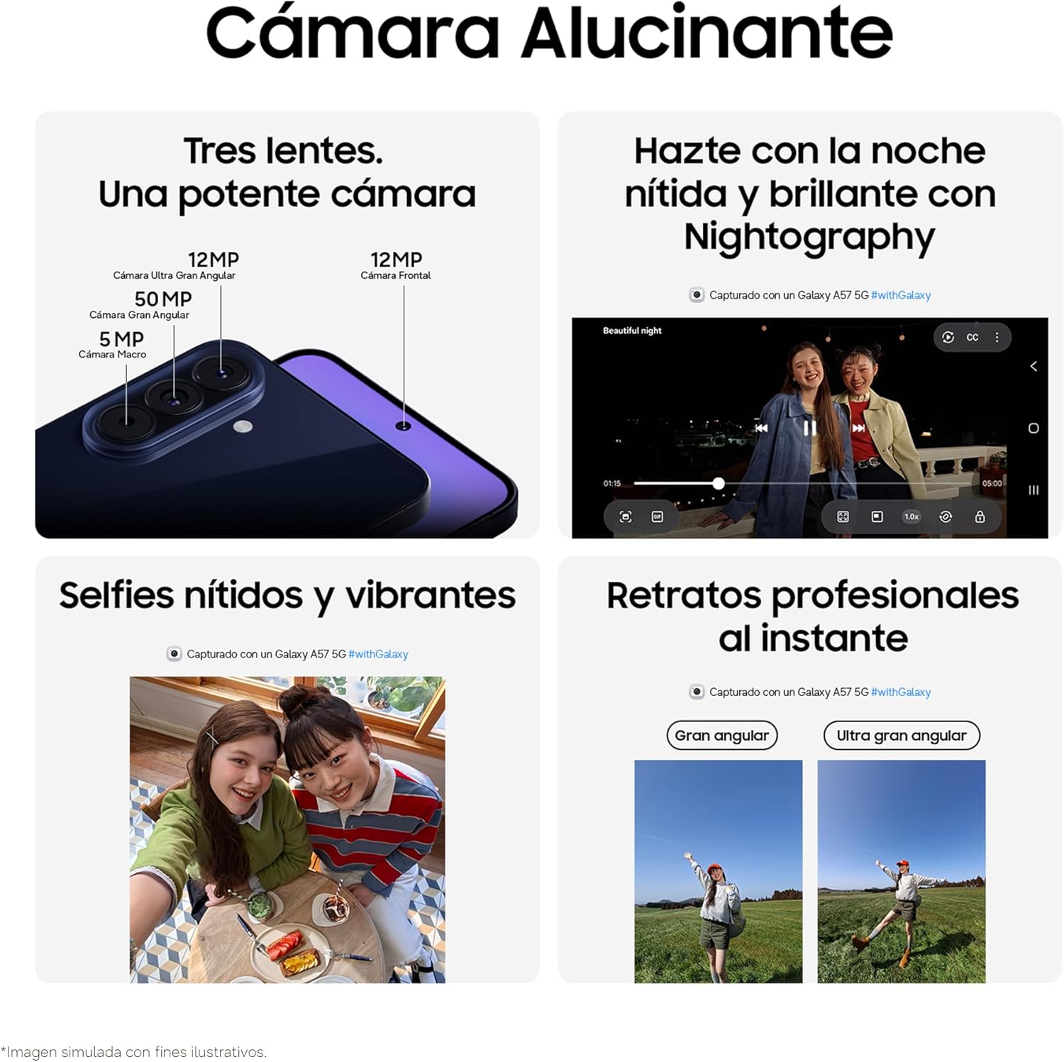 Samsung Galaxy A57 5G, 512GB, Móvil Fino con IA, 8GB, Gran Angular 50MP, Autonomía 2 Días, Batería 5000mAh, IP68, Garantía del Fabricante 3 Años + 1 Año Extra, Color Lila (Versión Española)