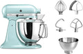 KitchenAid Küchenmaschine - Artisan - Küchenmaschine mit kippbarem Motorkopf - Küchenmaschine mit 5 Zubehörteilen - Küchenmaschine mit 2 Edelstahlschüsseln - 4,8 L und 3 L - Eisblau