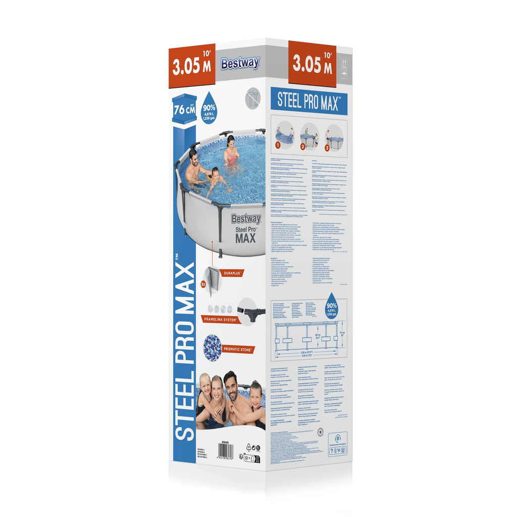 Piscinas portátiles elevadas redondas Bestway 56408 para niños y adultos (3,05 m x 76 cm)