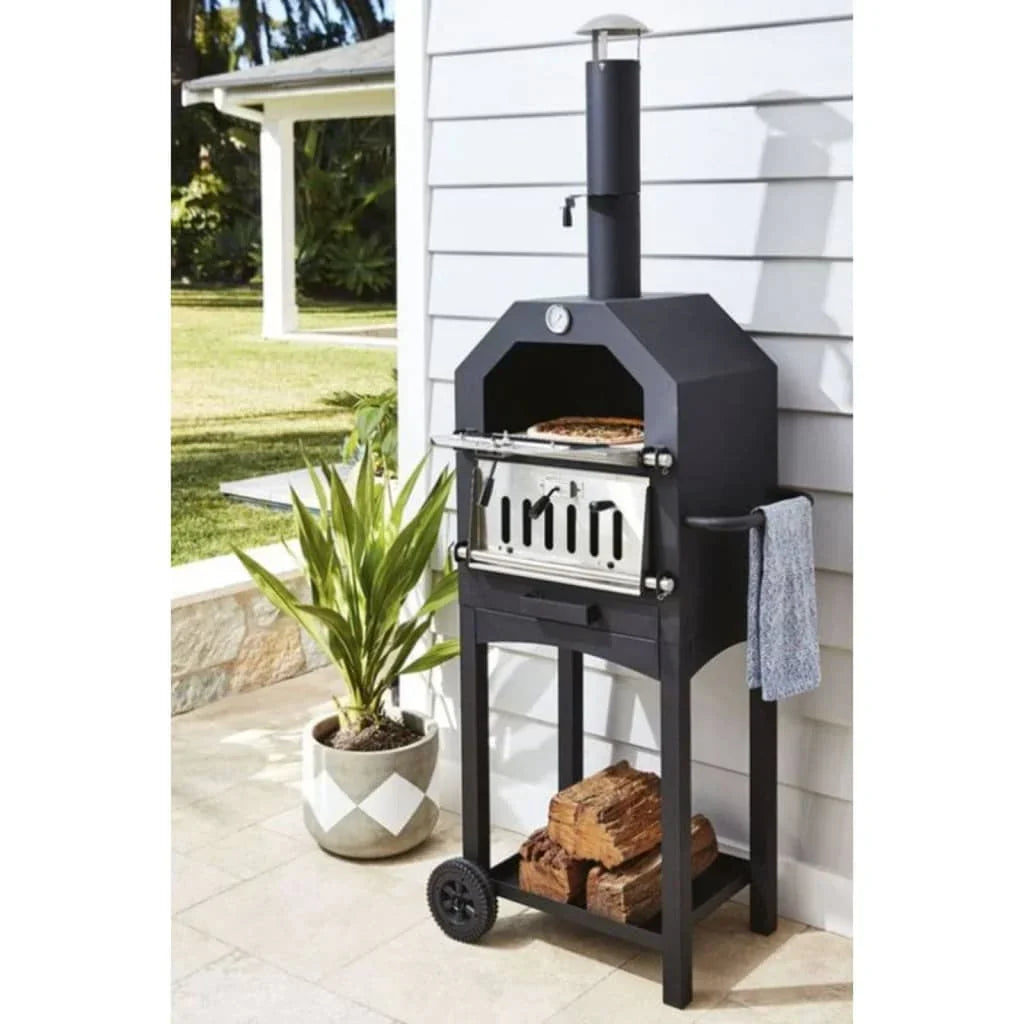 ProGarden Horno de pizza en barbacoa negro