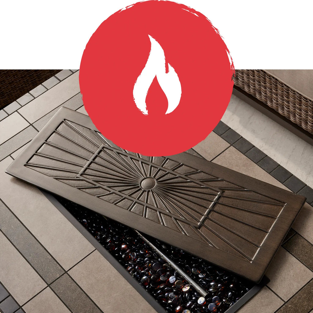 2026 Nuevo conjunto de muebles de exterior de 5 piezas con fuego Agio para patio