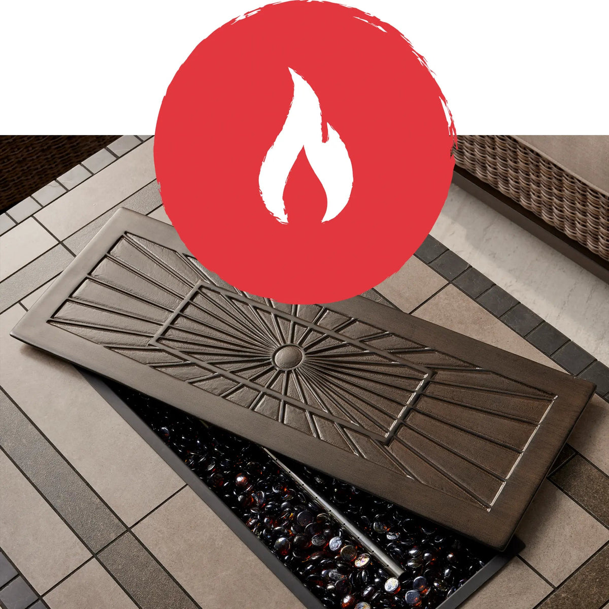 2026 Nuevo conjunto de muebles de exterior de 5 piezas con fuego Agio para patio