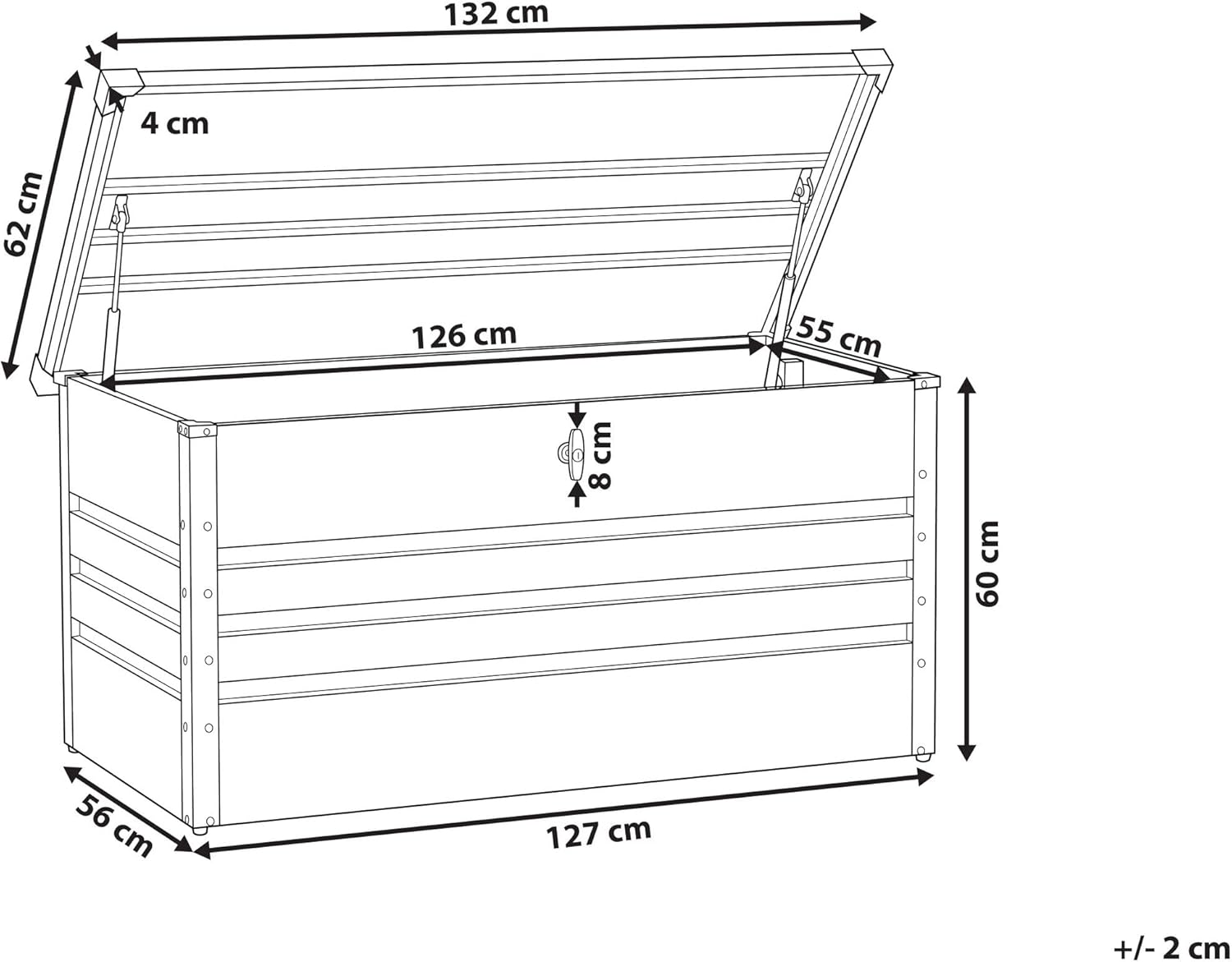 Beliani Gartenbox aus verzinktem Stahl grün 400L Cebrosa
