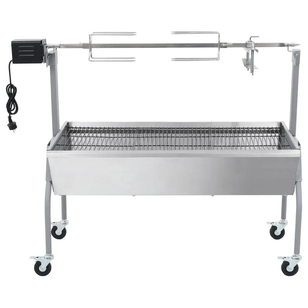Parrilla De Barbacoa Con Asador Y Motor Eléctrico Vidaxl