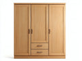 Armarios de tres puertas madera 160x60x190 cm - color natural - estilo moderno almacenamiento