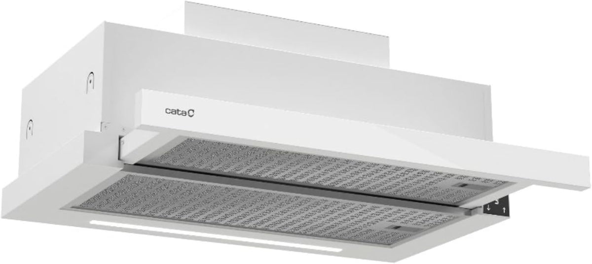 Cata Campana Extractora TFH 6830 GWH 6 Niveles de Extracción Panel de Control Táctil Nivel Sonoro 46 db Motor Extra Silencioso Iluminación LED Interior Blindado Fácil Limpieza Ancho 60 cm Color Blanco