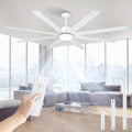 183cm Extra Großer Deckenventilator mit 8 Aluminiumflügeln, Licht und Fernbedienung, geräuscharme Ventilatorlampe mit umkehrbarem DC-Motor für Außenterrasse, großes Zimmer
