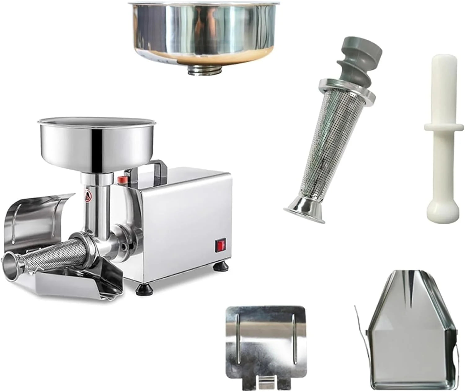 Prensa eléctrica de tomates y colador, procesador de alimentos comercial de acero inoxidable para salsa y jugo, 220 V