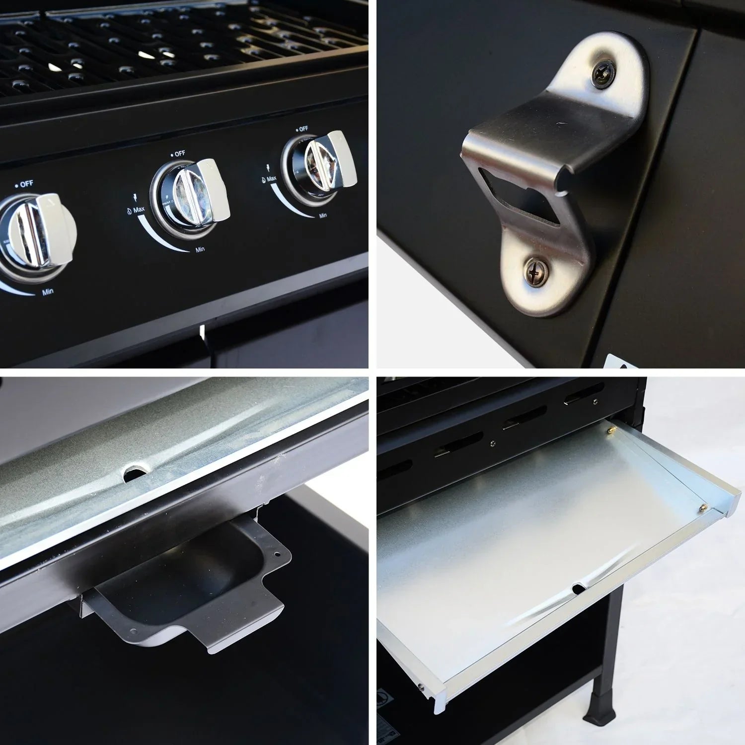Gasgrill -treville 4 Schwarz- 4 Brenner + 1 Seitenkocher