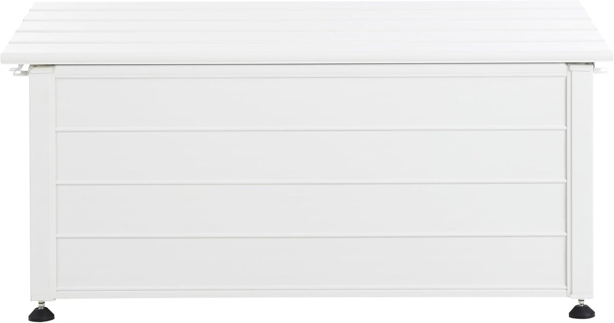 Beliani Arcón para exterior de aluminio mueble de almacenaje de jardín blanco 113 x 50 cm Campalto