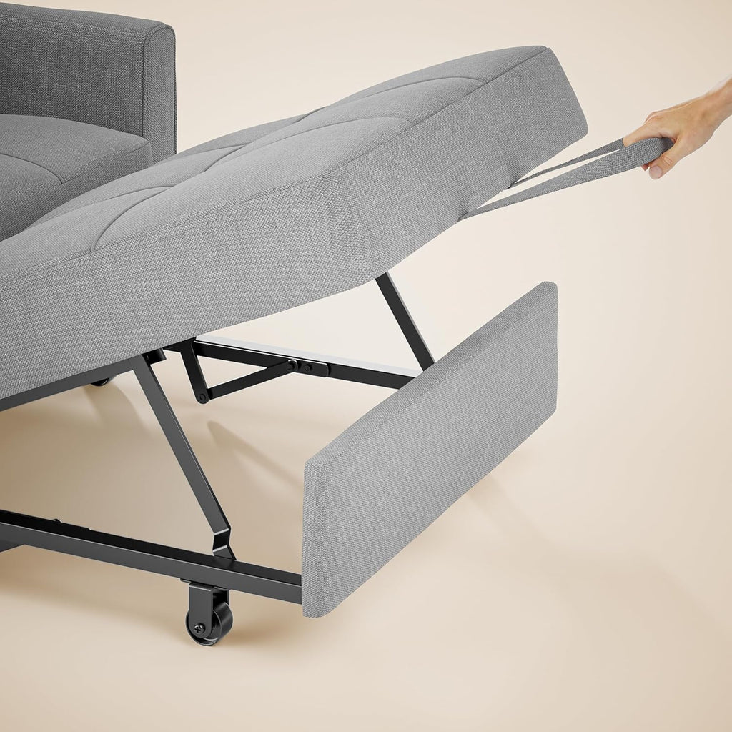Gizoon Sofá cama 3 en 1 convertible, silla cama individual extraíble con respaldo ajustable, espaciosos sofás multifuncionales para sala de estar, dormitorio, apartamento