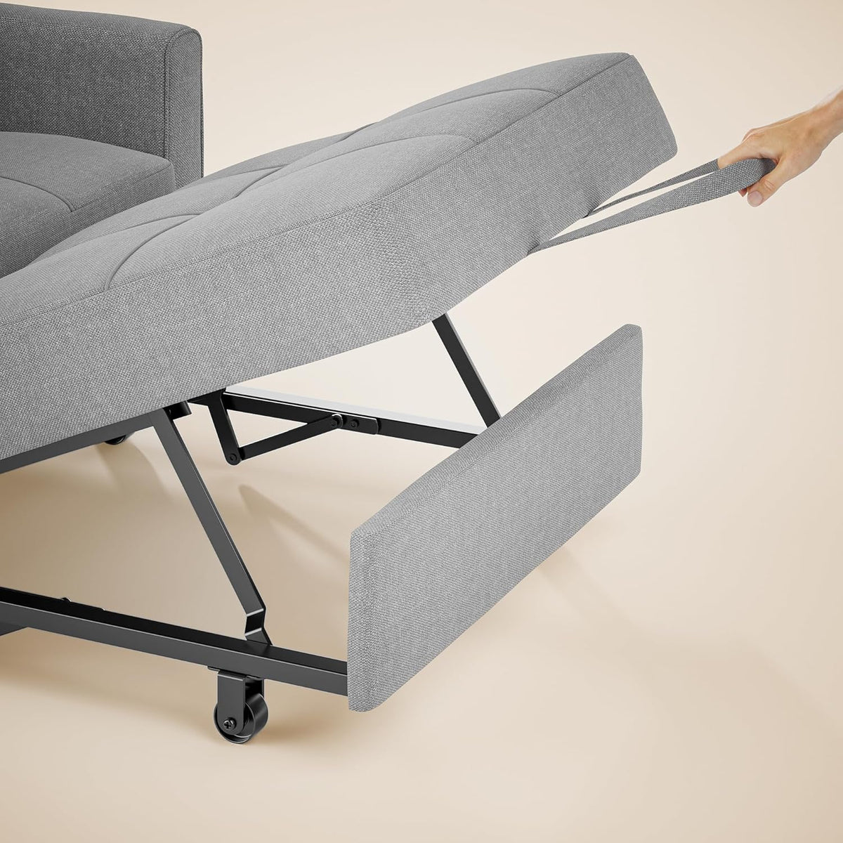 Gizoon Sofá cama 3 en 1 convertible, silla cama individual extraíble con respaldo ajustable, espaciosos sofás multifuncionales para sala de estar, dormitorio, apartamento