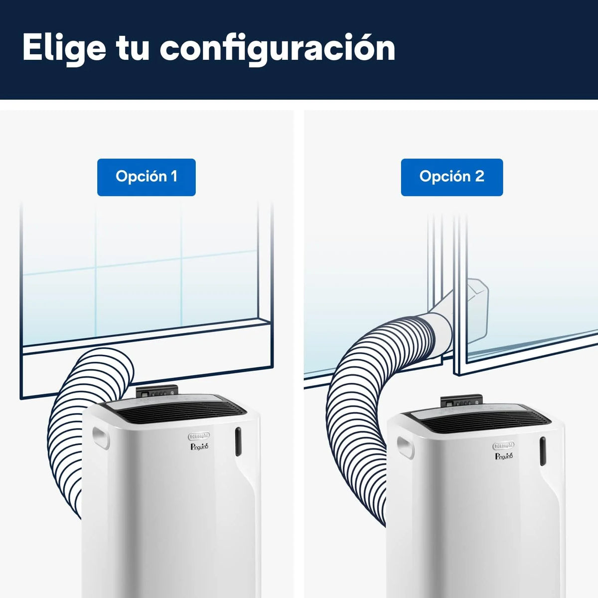 Pinguino PAC EM90K SILENT Aire Acondicionado Portátil 9.800 BTU/h, 2.5 kW, hasta 85m³, Función Deshumidificador y Ventilación