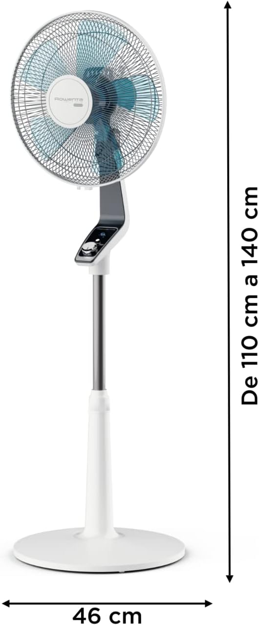 Rowenta Turbo Silence Standventilator, 45 dB(A), 72 m³/min Luftstrom, 4 Geschwindigkeiten, Silent Night & Turbo Boost, 120° Oszillation, Höhenverstellbar, VU5640