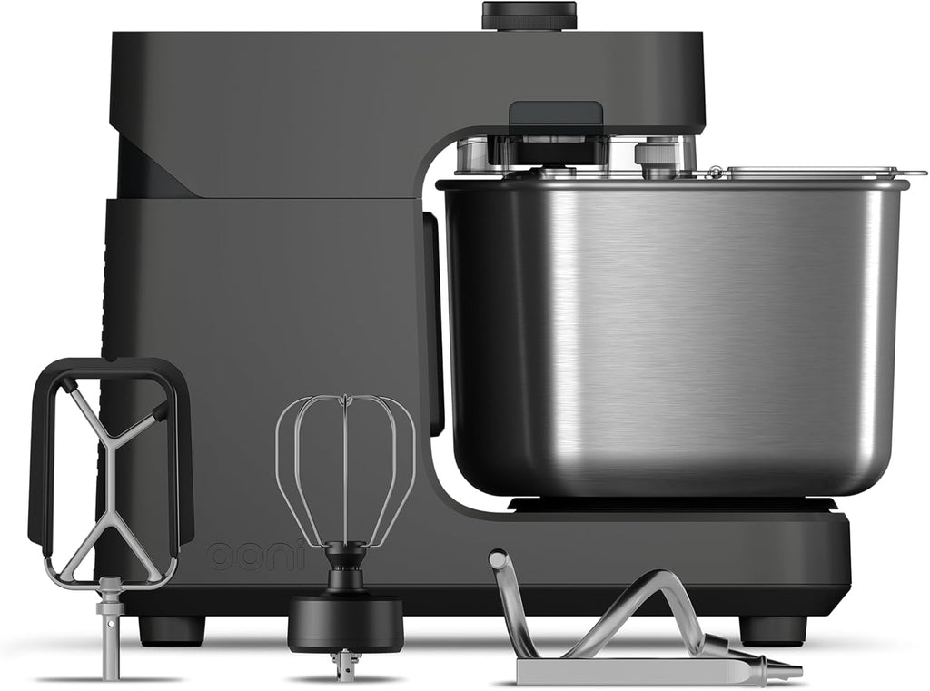 Ooni Halo Pro Spiral-Teigknetmaschine 7,3L mit Zubehör, 58 Geschwindigkeiten – Ideal für Brot und Pizza – Anthrazitgrau