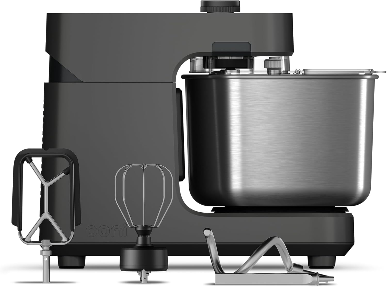 Ooni Halo Pro Spiral-Teigknetmaschine 7,3L mit Zubehör, 58 Geschwindigkeiten – Ideal für Brot und Pizza – Anthrazitgrau