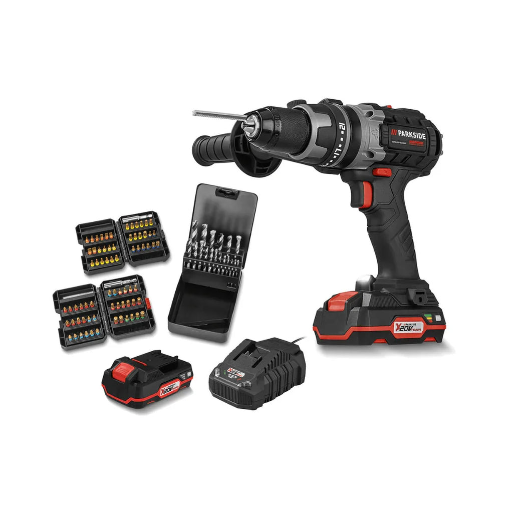 2026 Taladro Percutor Inalámbrico PARKSIDE PERFORMANCE con Accesorios »PSBSAP 20-LI B2«, 20 V