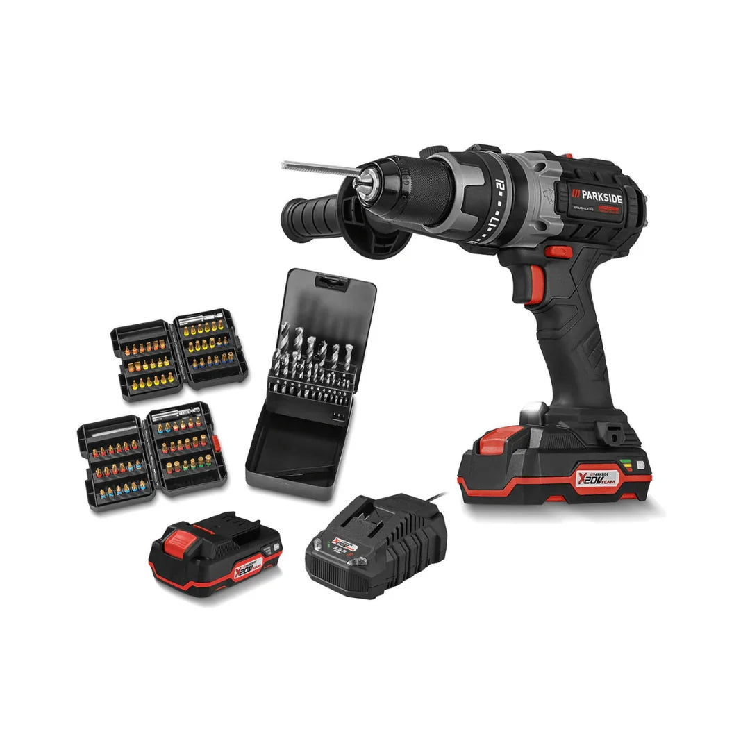2026 Taladro Percutor Inalámbrico PARKSIDE PERFORMANCE con Accesorios »PSBSAP 20-LI B2«, 20 V