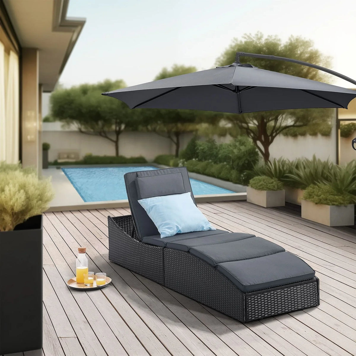 2025 Polyrattan Sonnenliege Klappbar Lamia