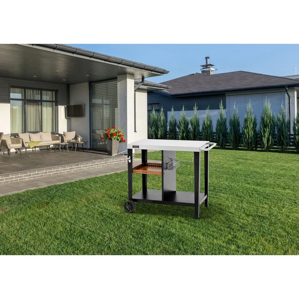 Grill-Servierwagen "Gelia" 117 x 59 cm - Edelstahl - Schwarz