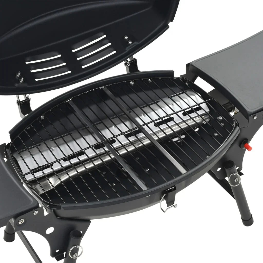 Barbacoa portátil de gas con 1 zona de cocción negra V3770
