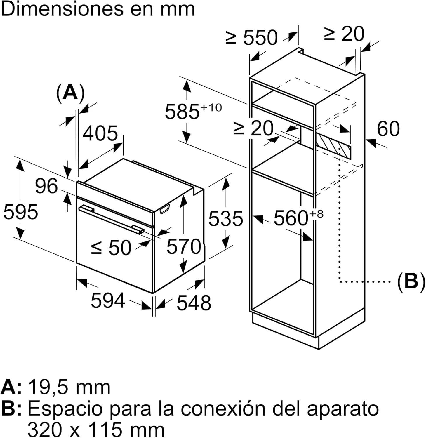 Bosch - Horno multifunción pirolítico, 60 cm. de ancho, Serie 6, Home Connect, 3D Hotair, Autolimpieza, Mandos ocultables, Nergo, HBG578ES7
