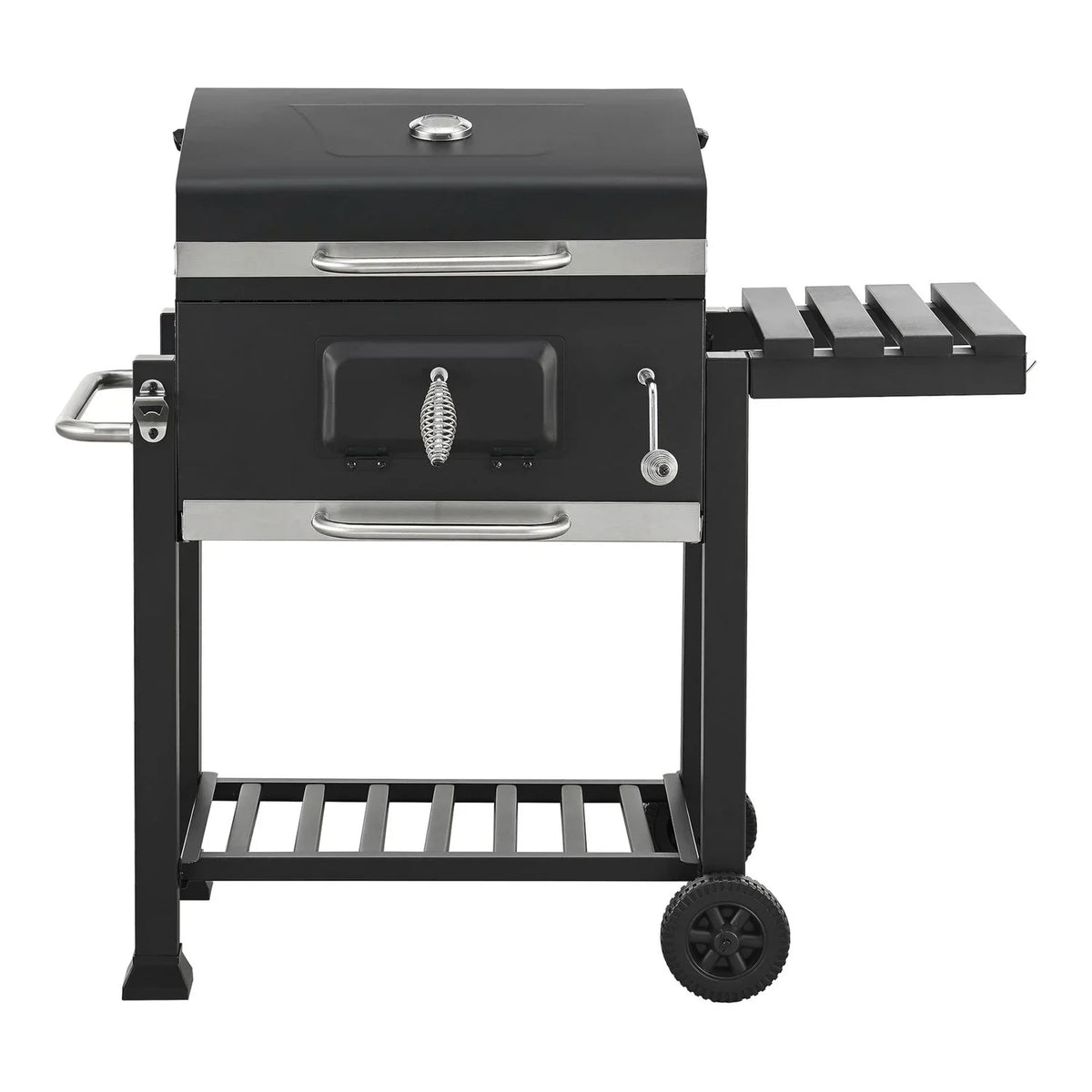 Kohlegrill Arnad mit 3 Ablagen Stahl 105x114x48cm - Schwarz [casa.pro]