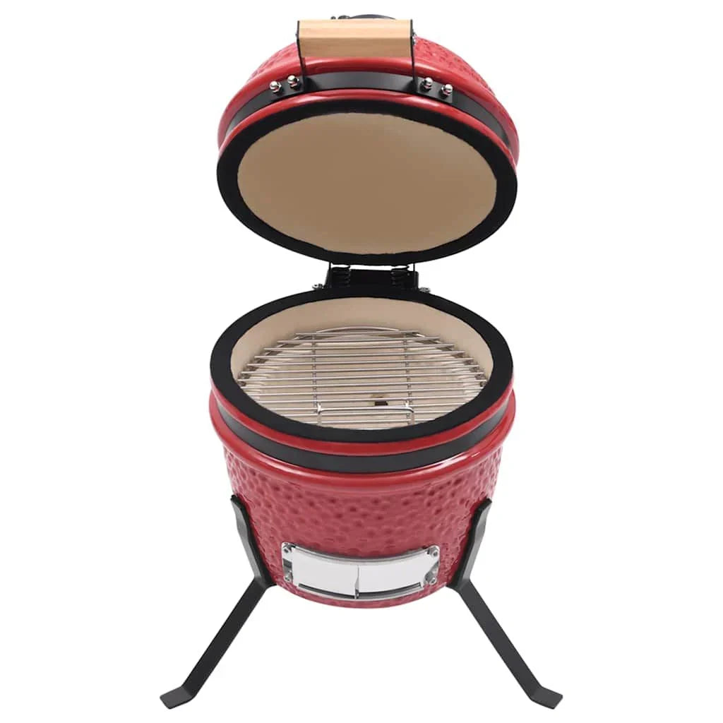 2-in-1 Kamado-Keramikgrill-Räucherofen Rot 56 cm Vidaxl