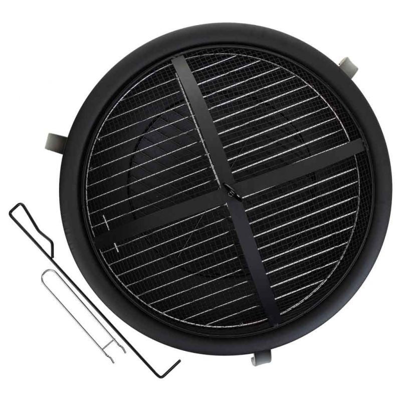 Barbacoa Exterior De Metal Con Parrilla Negro