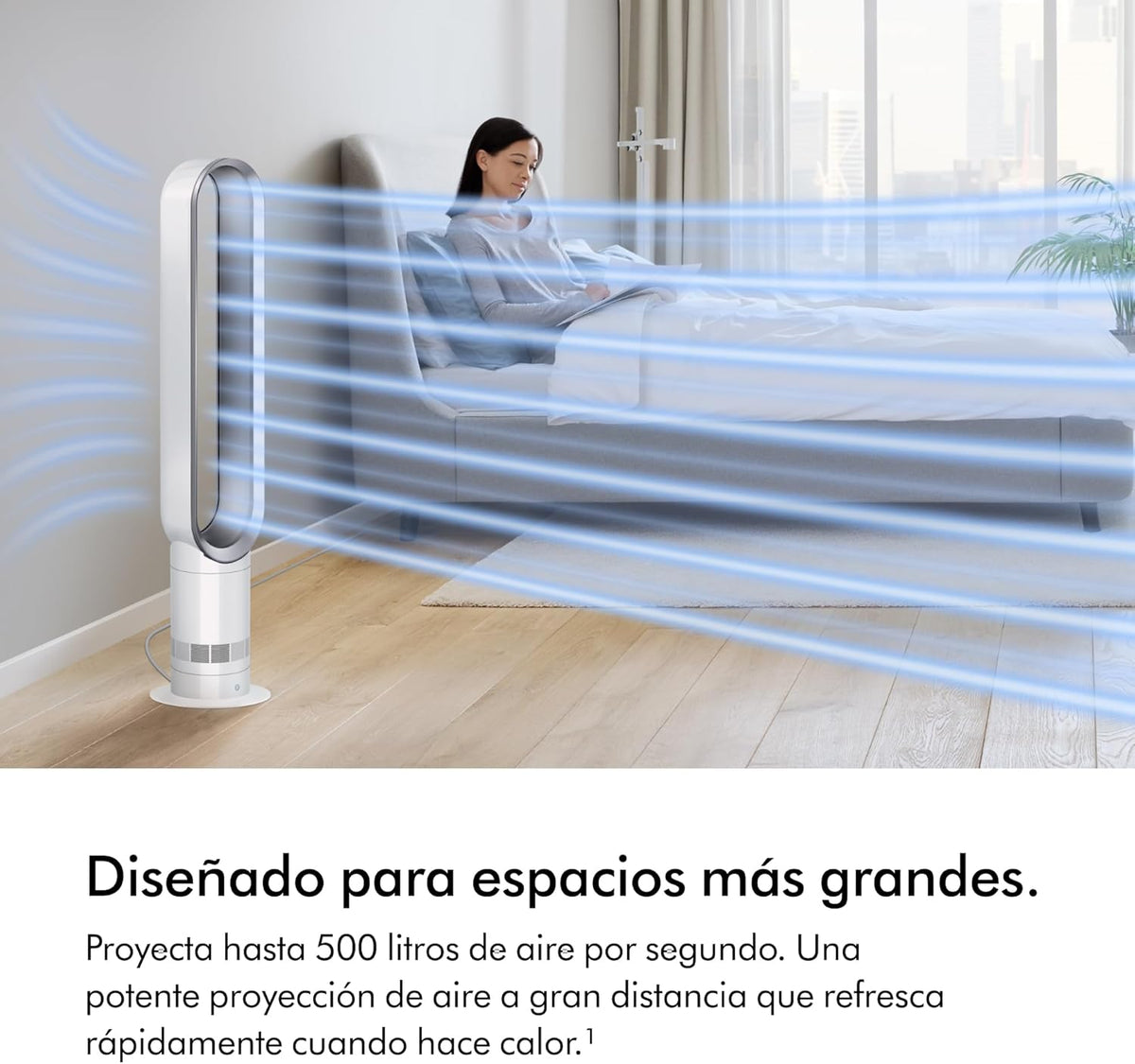 Cool™ Turmventilator (AM07) Air Multiplier™, leistungsstarker Ventilator ohne Flügel mit Air Multiplier™ Technologie (Weiß/Silber)