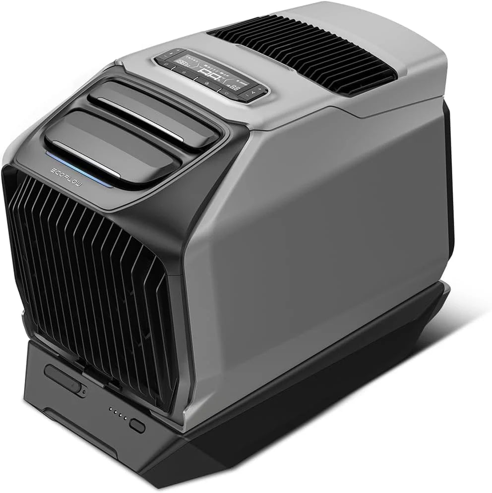 EcoFlow WAVE 3 Climatizador portátil con batería extra de 1024 Wh, refrigeración 1800 W, calefacción 2000 W, autonomía de 8 h, control por app, para camping, autocaravanas, todoterrenos