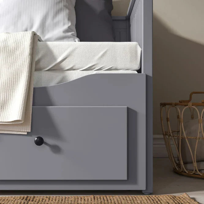HEMNES Cama día con 3 cajones Gris, 80x200 cm