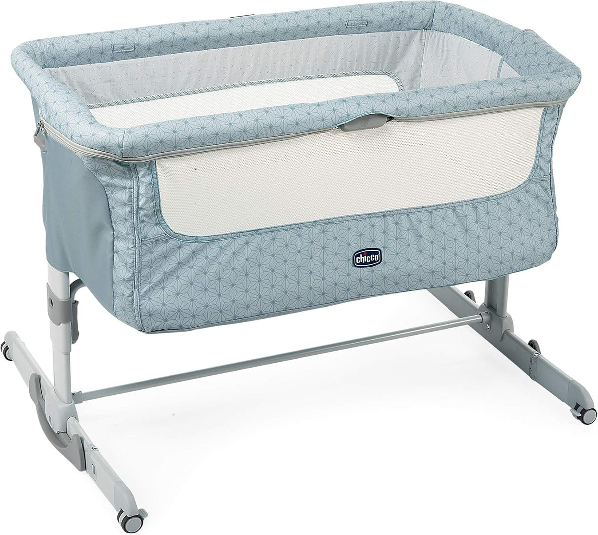 Chicco Next2Me Dream Łóżeczko Dostawka - Do Wspólnego Spania z Dzieckiem, Materac, Funkcja Bujania, Otwierany Bok, Regulacja Wysokości, Okienka z Siateczki, Kółka i Torba Podróżna, 0-6 miesięcy, 9 kg