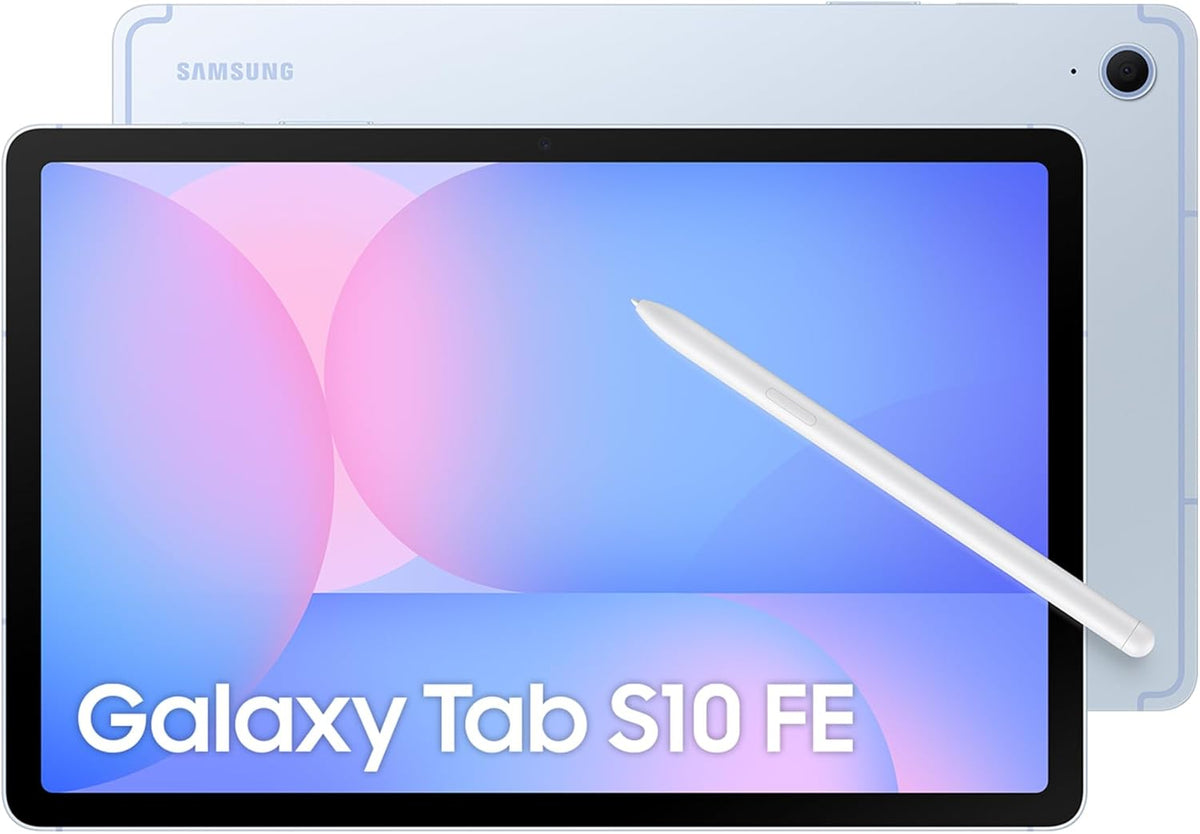 Galaxy Tab S10 FE 256GB, Tablet Android + S Pen, Galaxy AI, 8GB RAM, Pantalla de 10,9", Batería de Larga Duración, Azul, Garantía del Fabricante 3 Años + 1 Año Extra