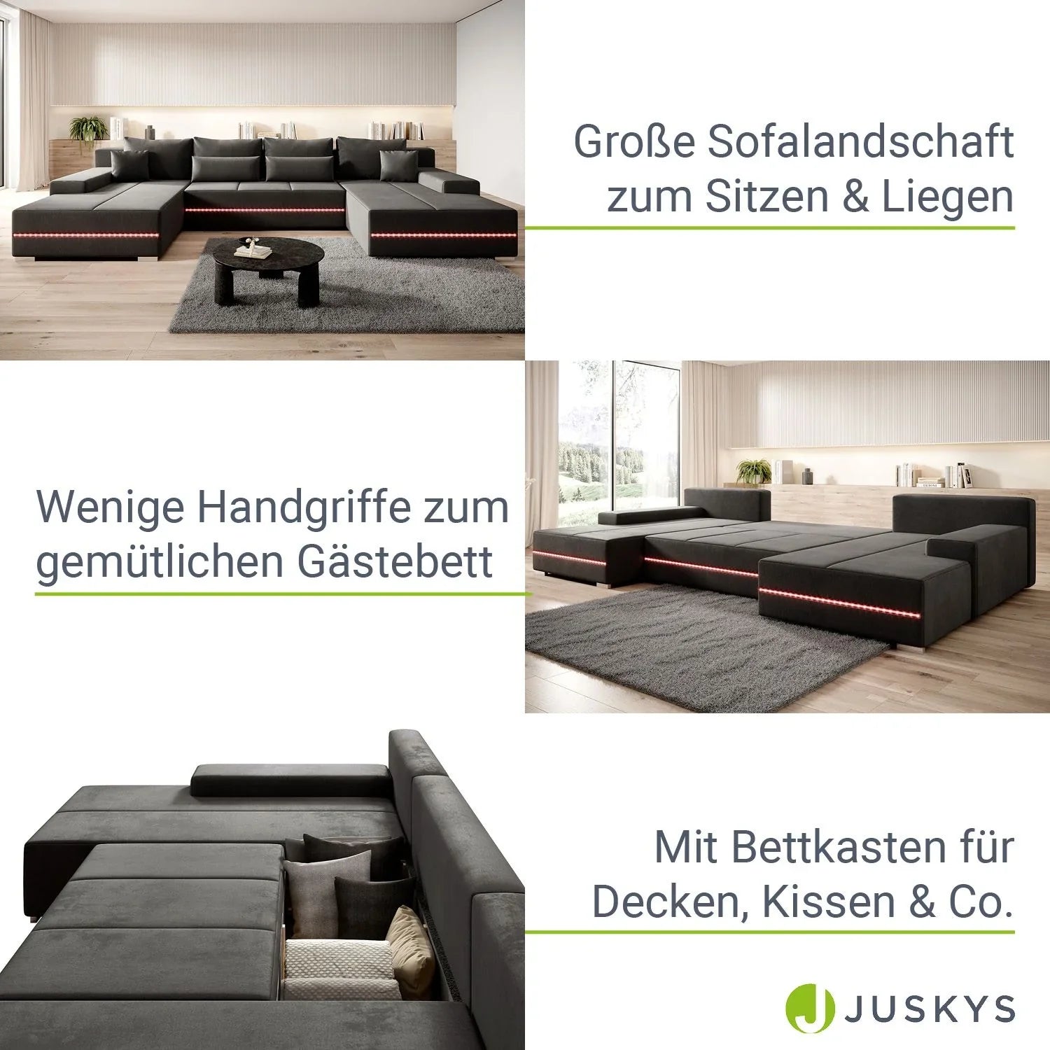 2025 Ecksofa Malbun mit LED-Beleuchtung