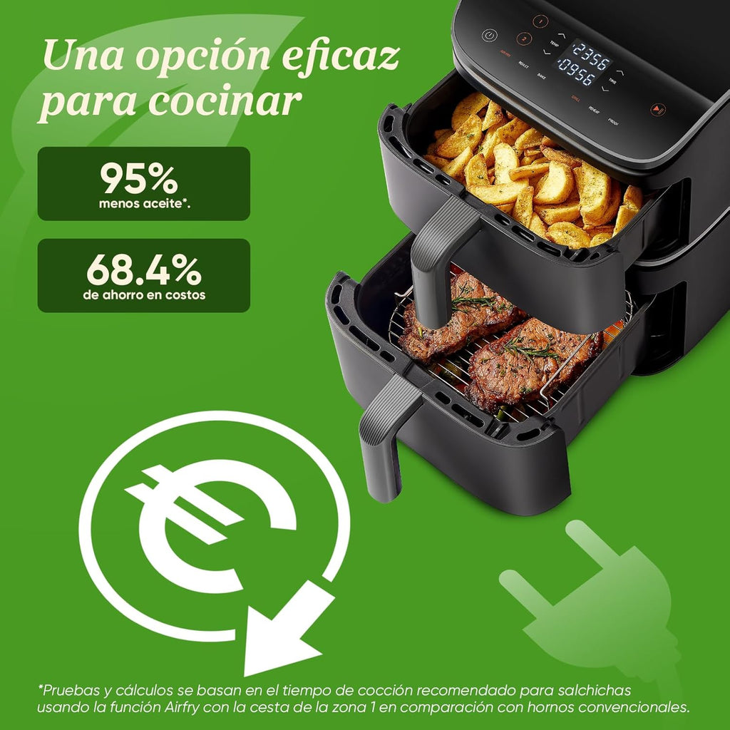 Cosori Turbo Tower Heißluftfritteuse 10,8L mit vertikalen Körben, platzsparendes Kochen auf 3 Ebenen, 2630 W, 6 Funktionen, 2 Gleichstrommotoren, über 50 vollständige Online-Rezepte