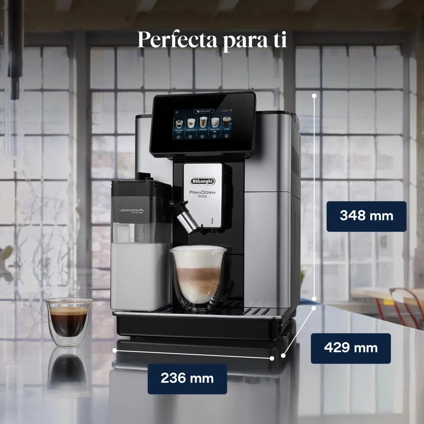 De'Longhi Perfetto Primadonna Soul ECAM612.55.SB Kaffeevollautomat mit LatteCrema Milchsystem, Bean-to-Cup Technologie, 18 Kaffeespezialitäten, App-Steuerung
