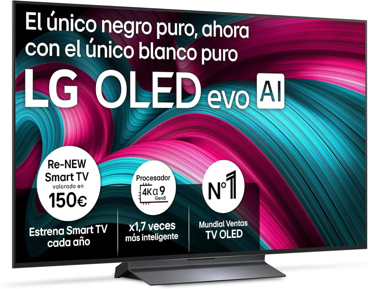 LG OLED65C54LA - TV 65", OLED EVO 4K, Smart TV AI C5, WebOS 25, Super Upscaling, Dolby Vision and Dolby Atmos, AMD FreeSync, Alexa/Google Assistant, Black
