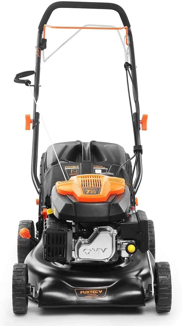 Cortacésped de Gasolina FUXTEC FX-RM4646ECO 46cm de Anchura de Corte - Potente Motor de Gasolina de 146cc Easy Clean 3en1 2,6KW Mulching recogedor de Hierba 50L