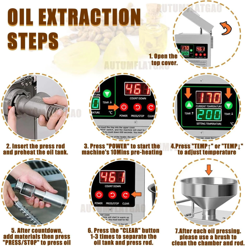Prensa Aceite Oliva Automática De 820W, Maquina Cortar Aceitunas En Frío Y Caliente para El Hogar, Extractor De Aceite Eléctrico para Aceitunas, Cacahuetes, Sésamo, Soja Y Nueces