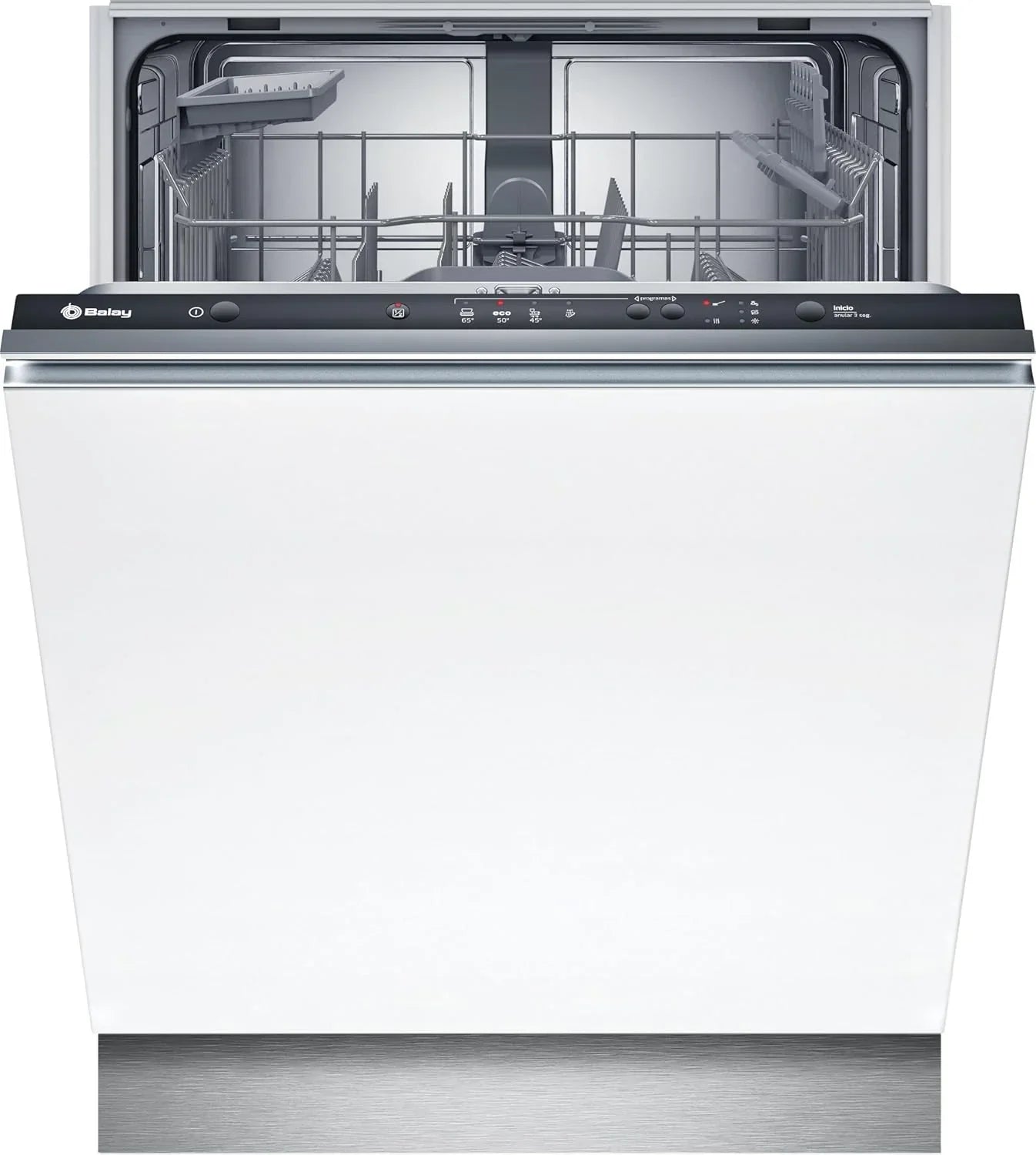 Balay 3VF5012NP Integrated Dishwasher, 60 cm, Extra-Quiet Motor, Automatic Program, Grey