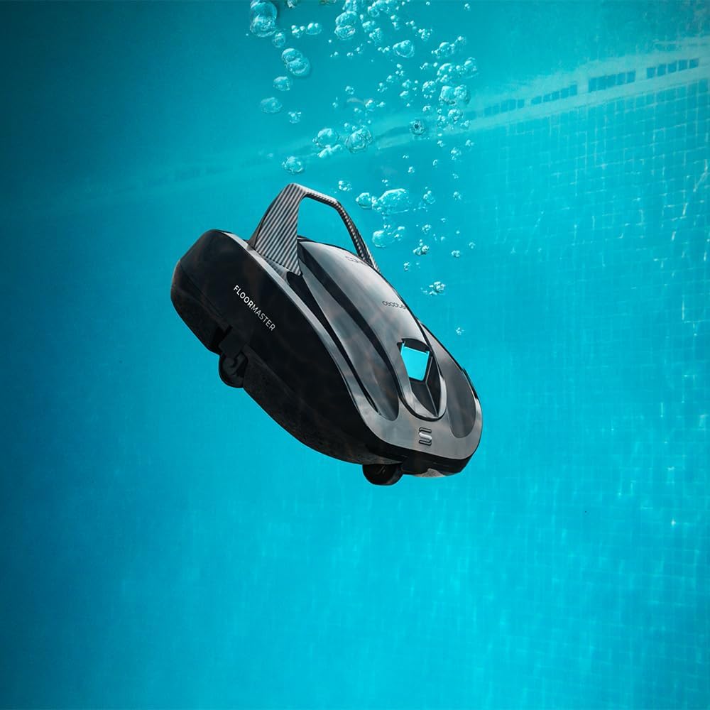 Cecotec Poolreinigungsroboter kabellos Conga Pooldroid 2000 FloorMaster. 100 Min. Akkulaufzeit, Pool ohne Neigung, bis zu 80m², max. Tiefe 2,5m, 2,5L Fassungsvermögen, Hocheffizienzfilter