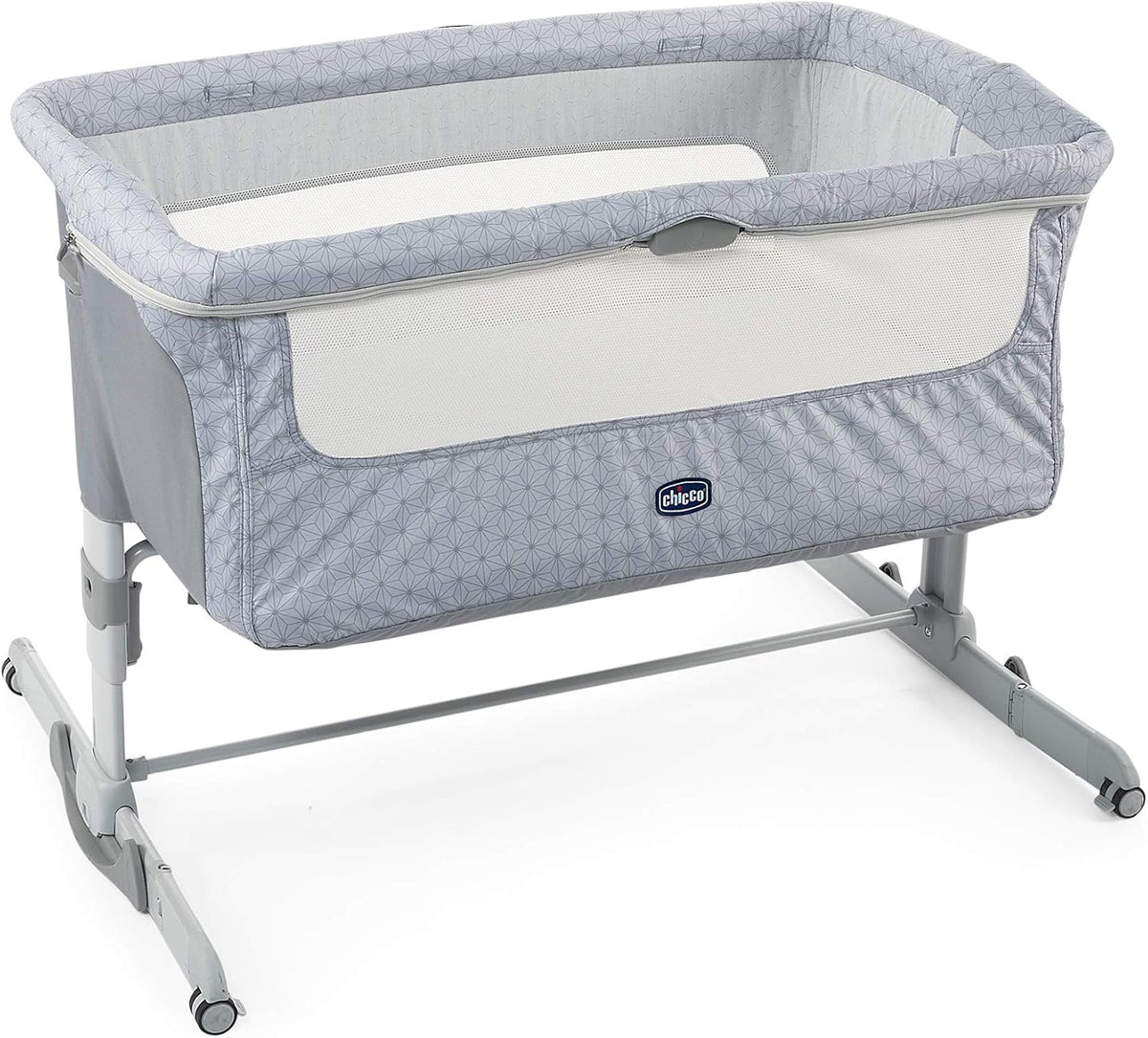 Chicco Next2Me Dream Łóżeczko Dostawka - Do Wspólnego Spania z Dzieckiem, Materac, Funkcja Bujania, Otwierany Bok, Regulacja Wysokości, Okienka z Siateczki, Kółka i Torba Podróżna, 0-6 miesięcy, 9 kg