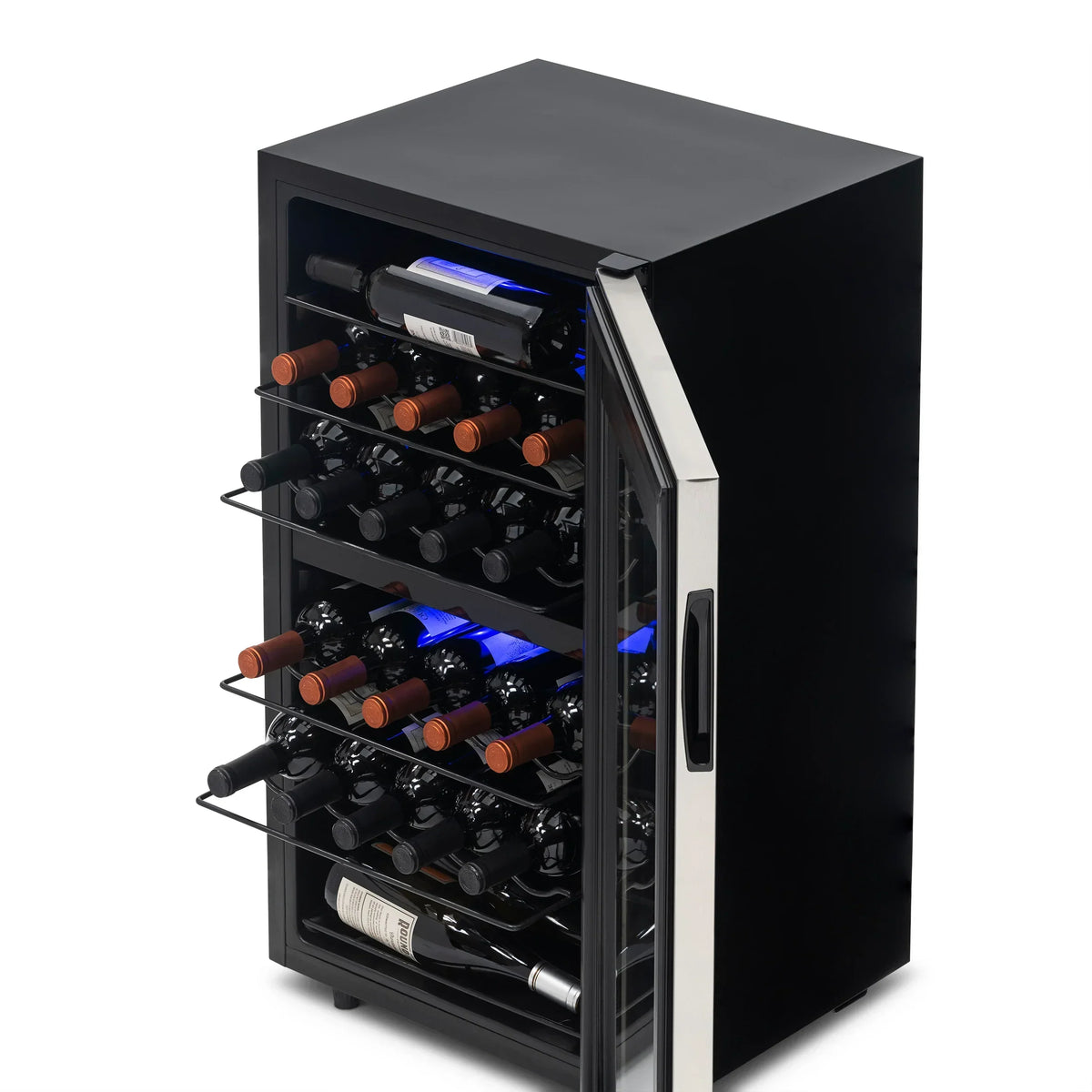 2026 Refrigerador de Vinos Independiente Newair® – 28 Botellas (48 cm), Doble Zona, Acero Inoxidable